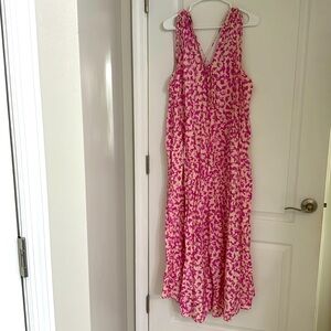 Pink and Cream Patterned Dress